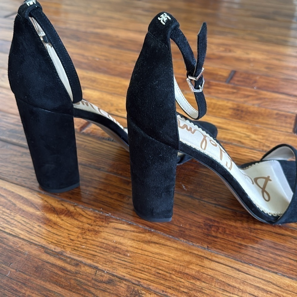 SAM EDELMAN - Black Suede Yaro Block Heel Sandal, size 9 - Picture 5 of 7